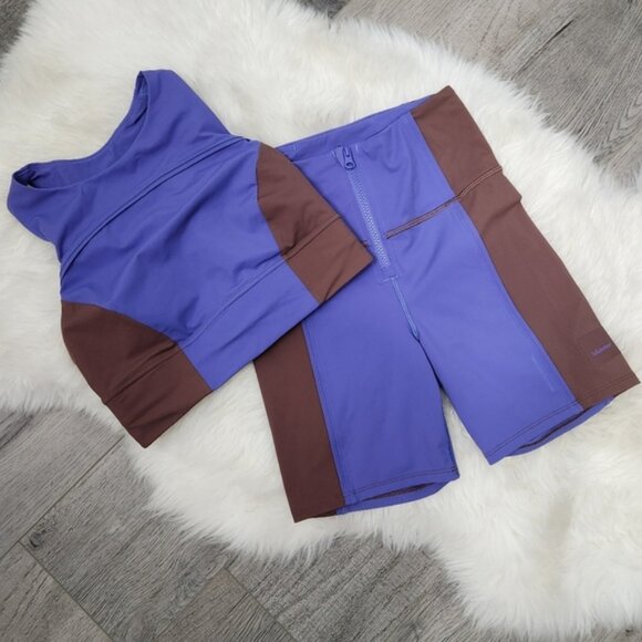 Lululemon Hike to Swim Purple, Brown High Neck Sports Bra Size S - Picture 14 of 15